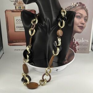 Chico's Gold and Brown Necklace